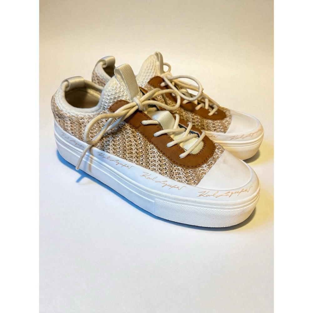 Karl Lagerfeld Paris‎ Women's Beige Platform Sneakers Size 6